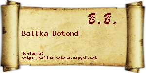 Balika Botond névjegykártya